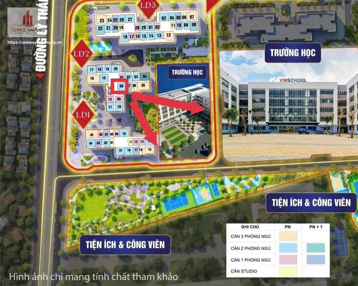 Căn hộ 2 Phòng ngủ 57m² phân khu London Ocean Park 1