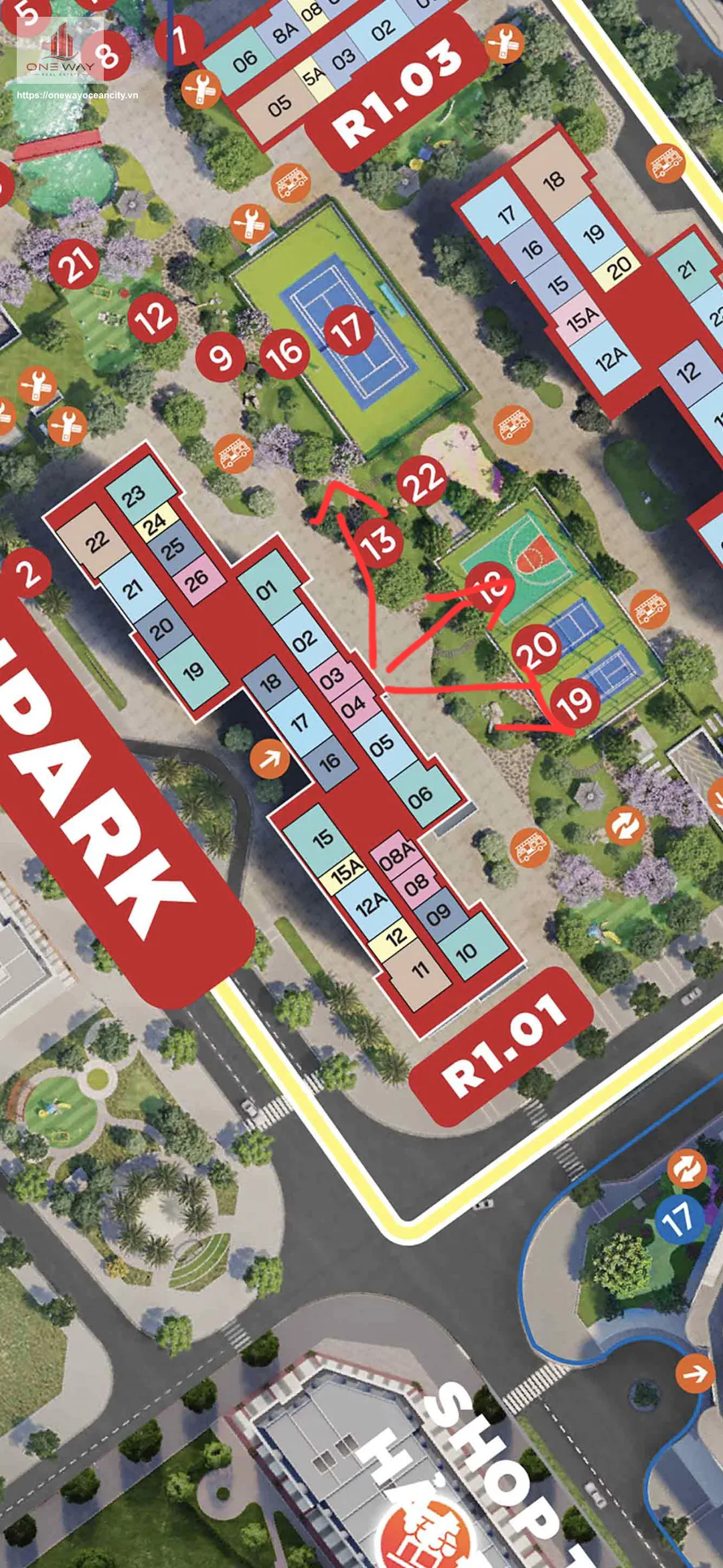 Căn hộ 1 Phòng Ngủ 41m² phân khu ZenPark Ocean Park 1