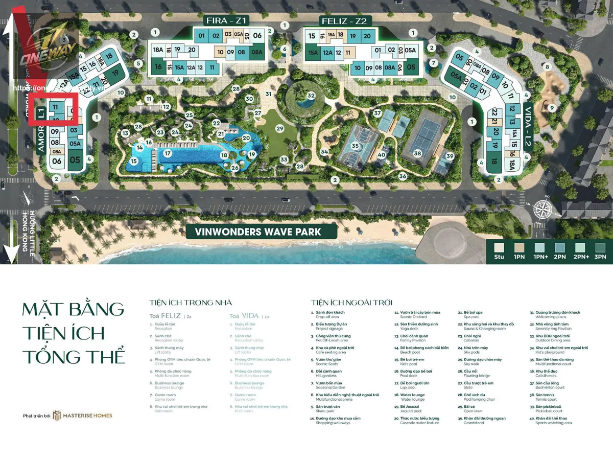Căn hộ 2 Phòng ngủ 60m² phân khu Lumiere SpringBay Ocean Park 2