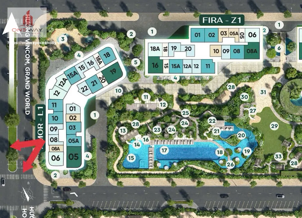 Căn hộ 1 Phòng ngủ + 46m² phân khu Lumiere SpringBay Ocean Park 2