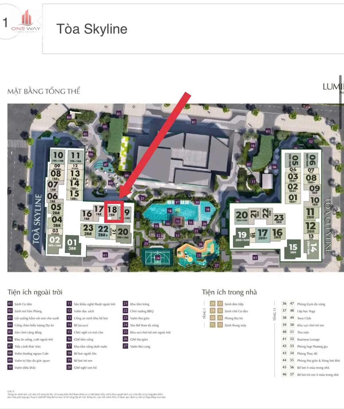 Căn hộ 1 Phòng ngủ + 48m² phân khu Lumiere Prime Hill VIN CỔ LOA