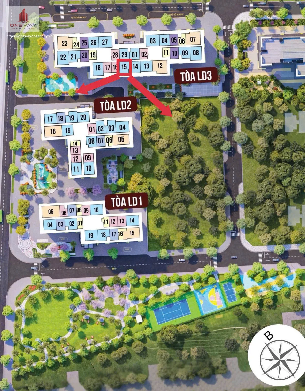 Căn hộ 2 Phòng ngủ 54m² phân khu London Ocean Park 1