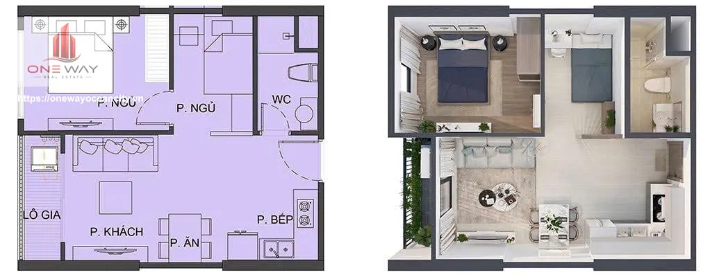 Căn hộ 1 Phòng ngủ + 54m² phân khu Paris Ocean Park 1