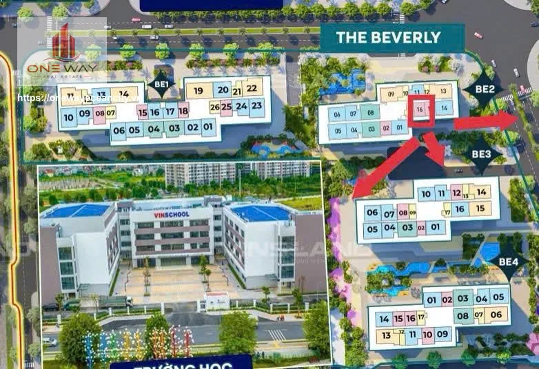 Căn hộ 1 Phòng Ngủ 43m² phân khu London Ocean Park 1