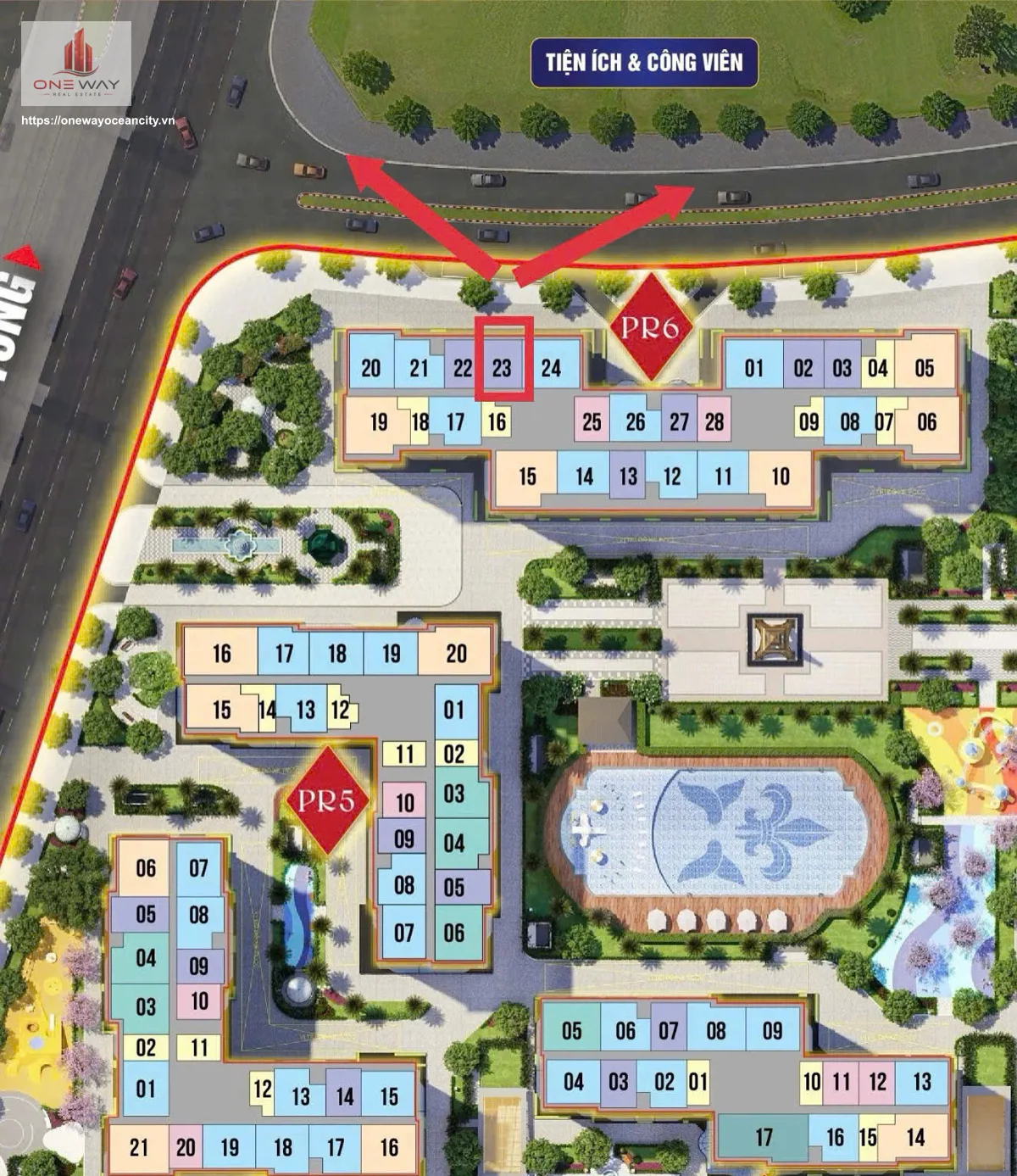 Căn hộ 1 Phòng ngủ + 54m² phân khu Paris Ocean Park 1
