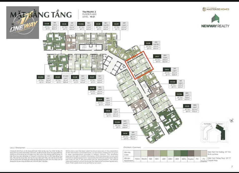 Căn hộ 2 Phòng ngủ góc 65m² phân khu Lumiere  Orrient Pearl Ocean Park 1