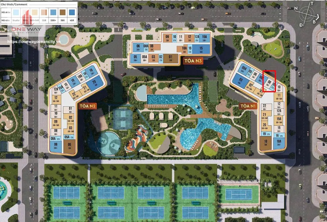 Căn hộ 1 Phòng ngủ + 50m² phân khu Masteri Trinity Square Ocean Park 2