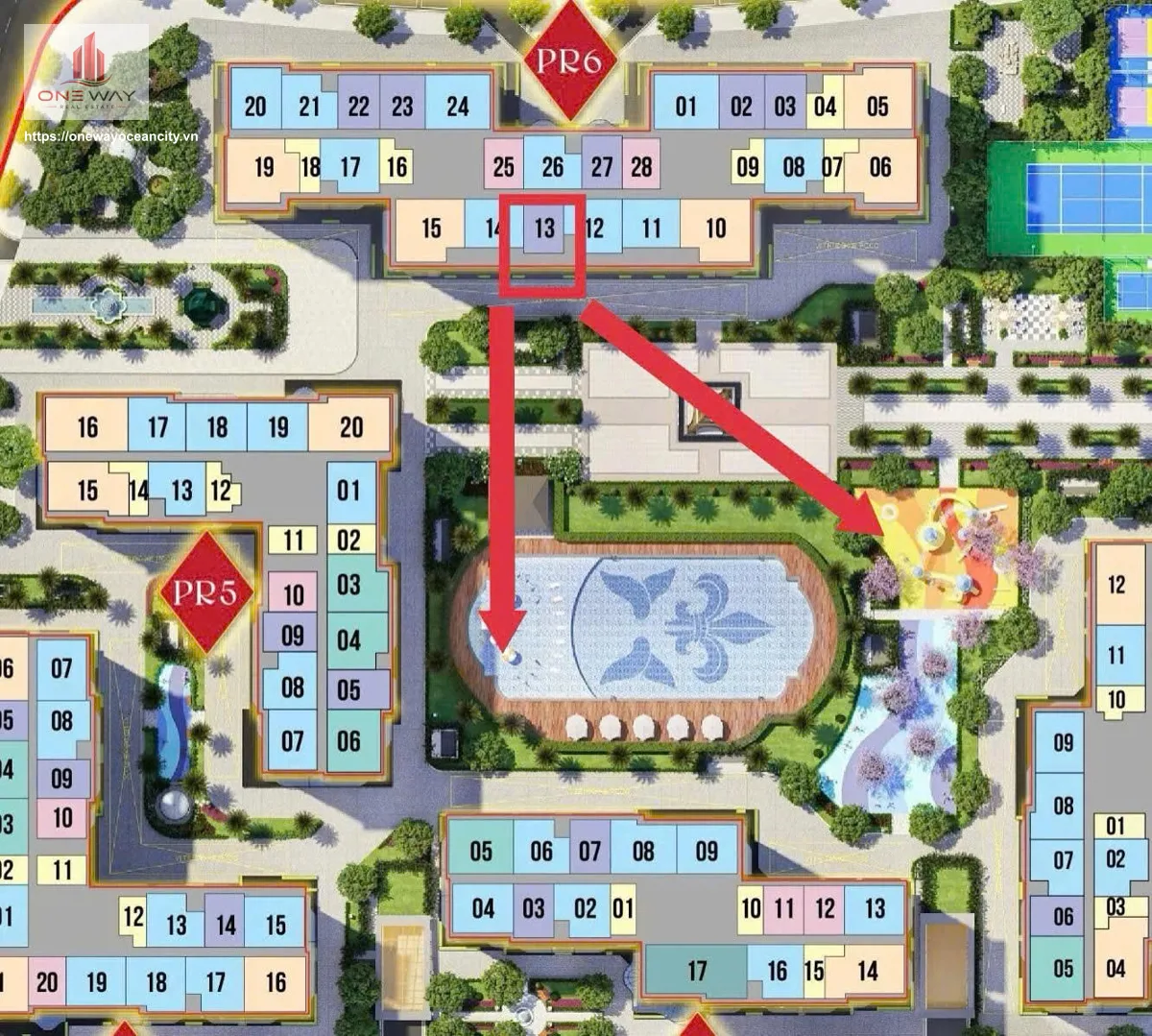 Căn hộ 1 Phòng Ngủ 44m² phân khu Paris Ocean Park 1