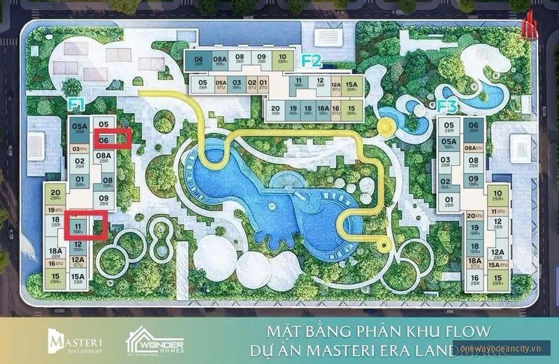 Căn hộ 1 Phòng ngủ + 48m² phân khu Masteri Era Landmark Ocean Park 3